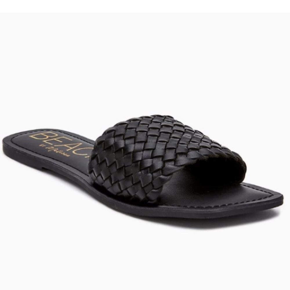 NWOT Beach by Matisse Woven Leather Valley Slide Square Sandal - Brand New